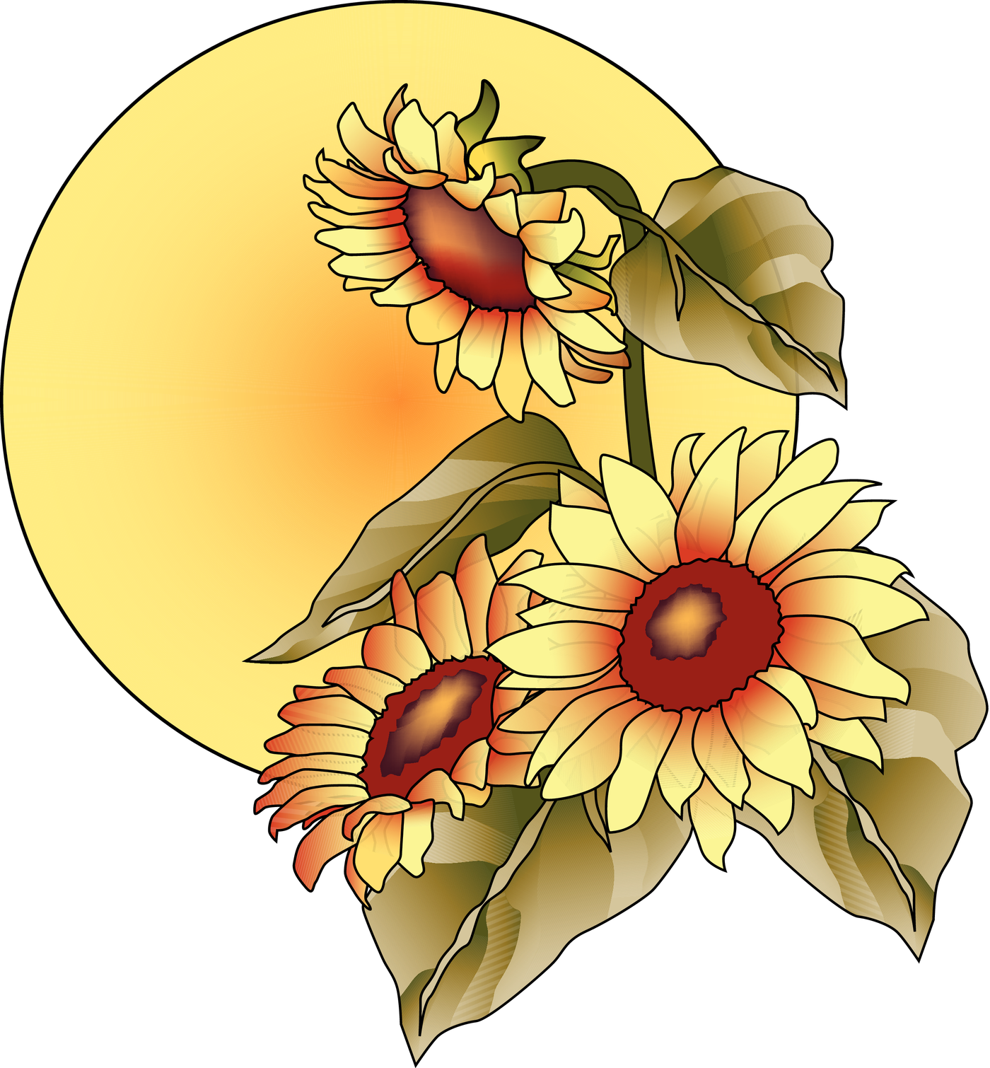 september clipart sunflower