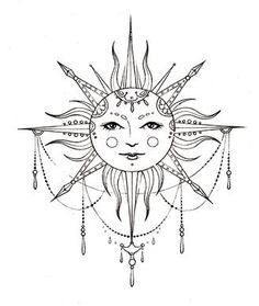 Clipart sun boho. Bohemian tattoo more ideas