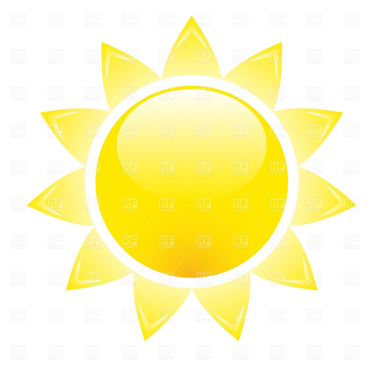 Clipart sun funky. Glossy vector image illustration