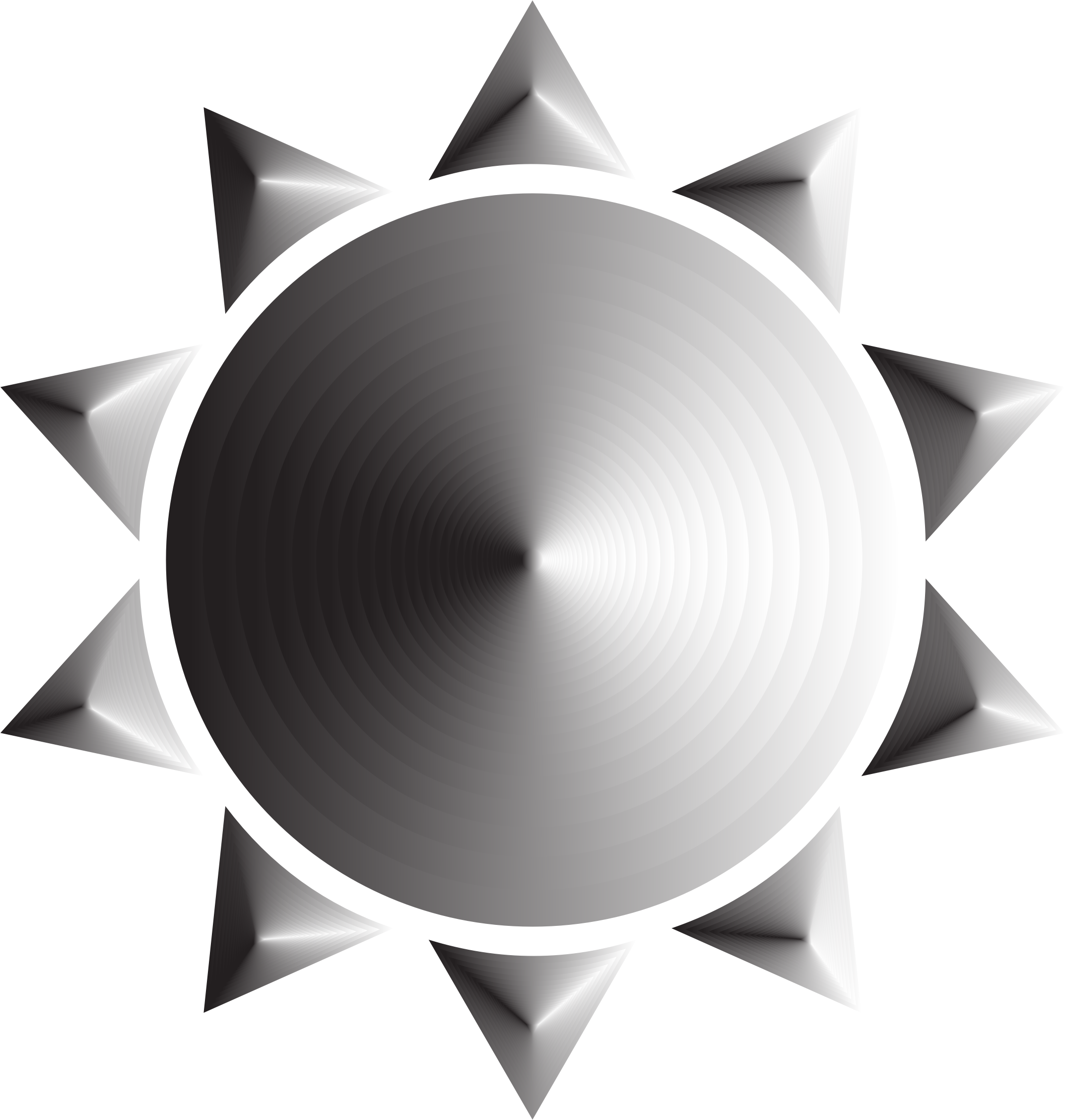 Prismatic icon variation big. Clipart sun geometric