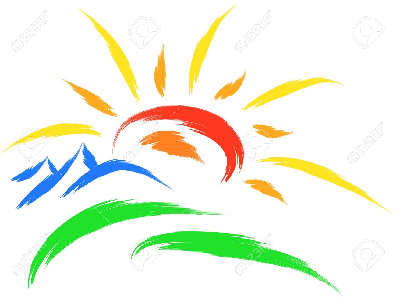 Free sun mountain cliparts. June clipart sunrise