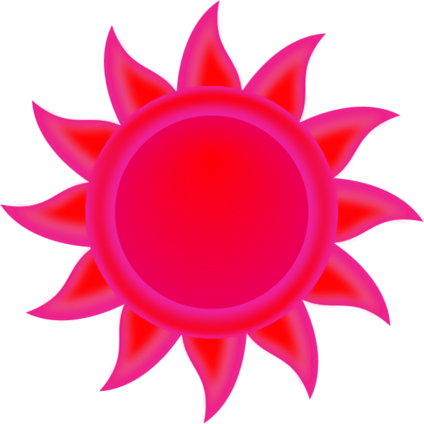 clipart sun pink
