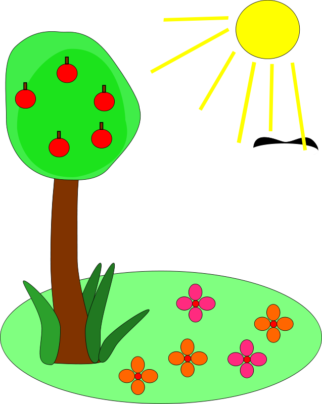 clipart sun tree