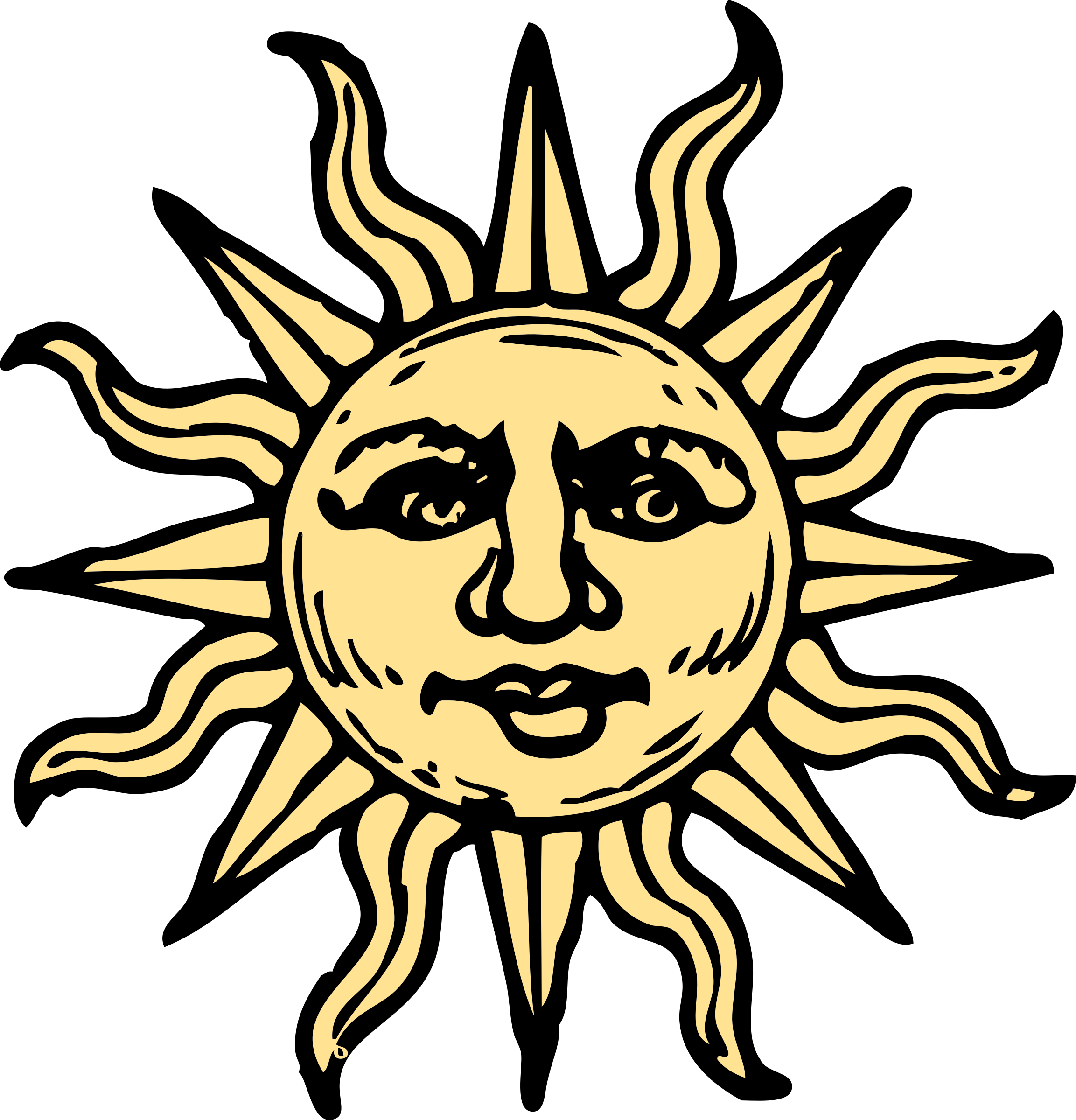 Mlk clipart icon. Sun woodcut big image