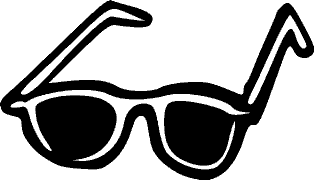 sunglasses clipart black and white
