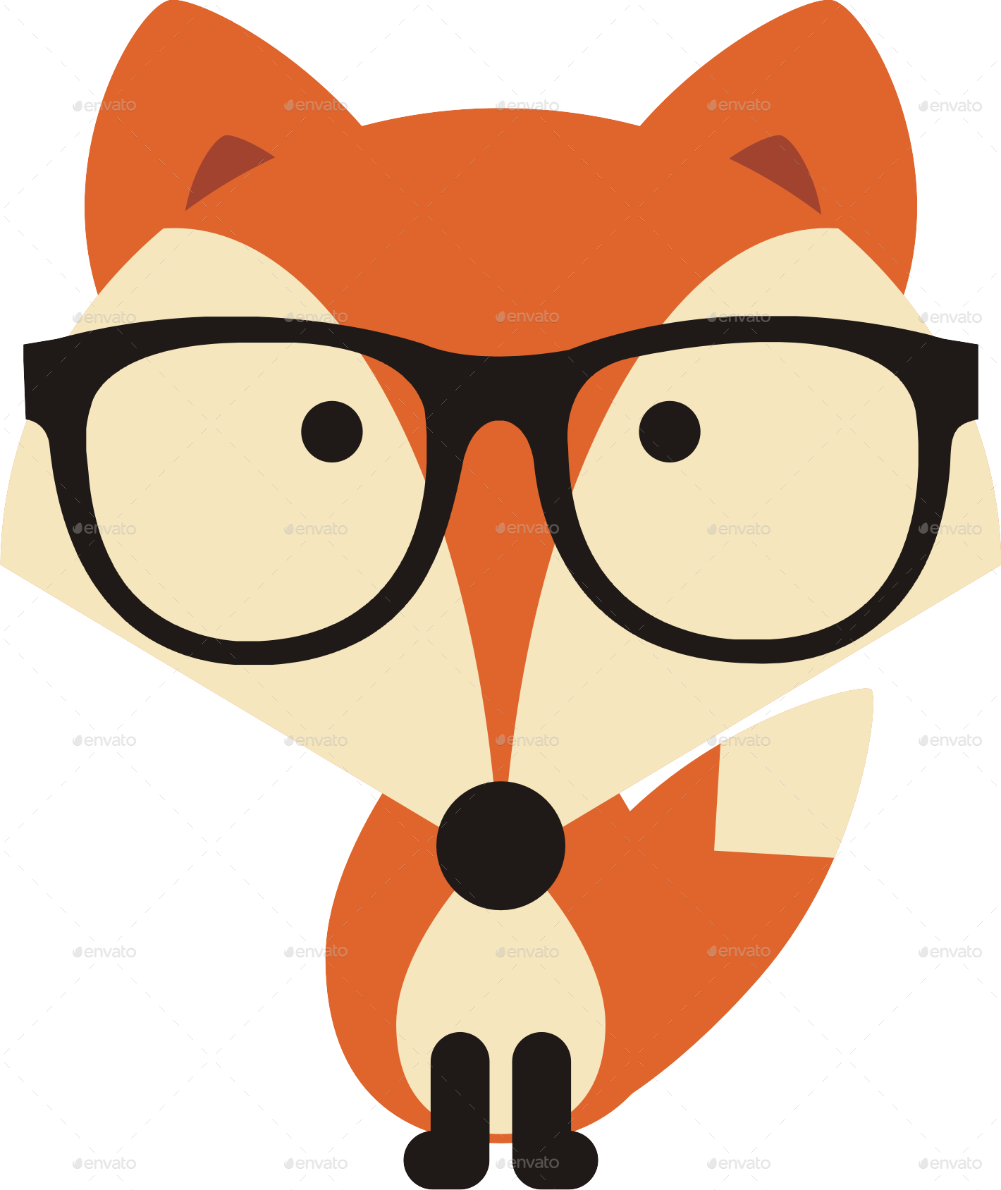 Eyeglasses clipart geeky glass. Fox with glasses by