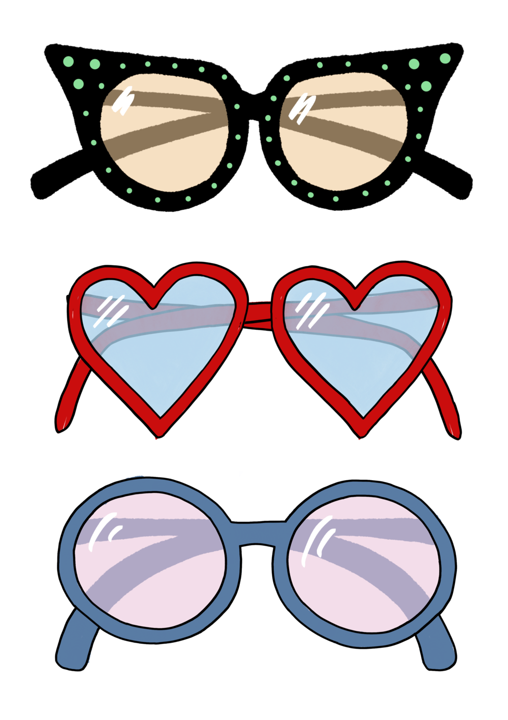 Clipart sunglasses watercolor. Portfolio natalie meagan spectacles