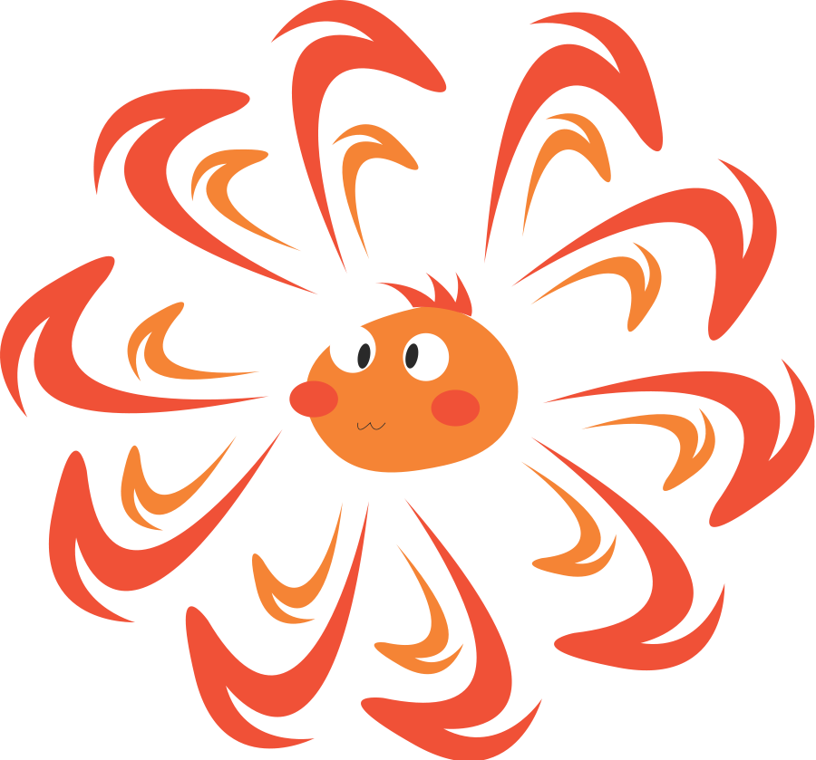clipart sunshine orange