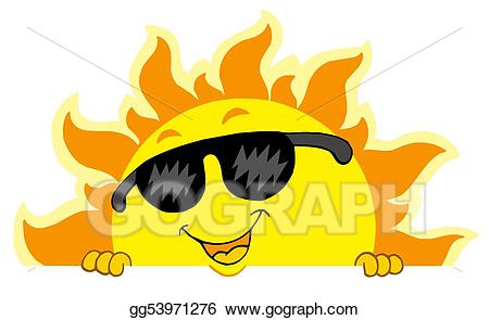 Clipart sunshine sunny holiday. Stock illustration cute lurking