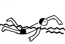 clipart swimming black and white