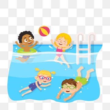 clipart swimming childrens