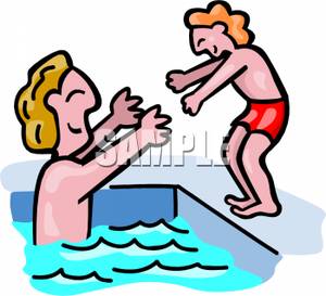 clipart swimming dad