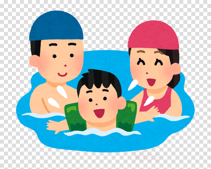 Cartoon child boy transparent. Clipart swimming family
