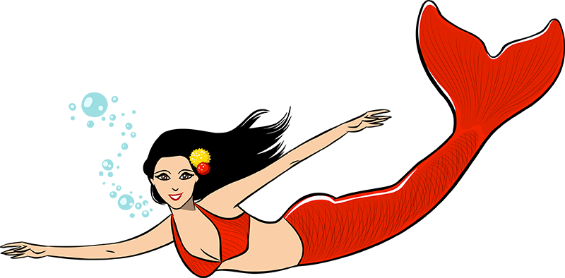 clipart swimming mermaid