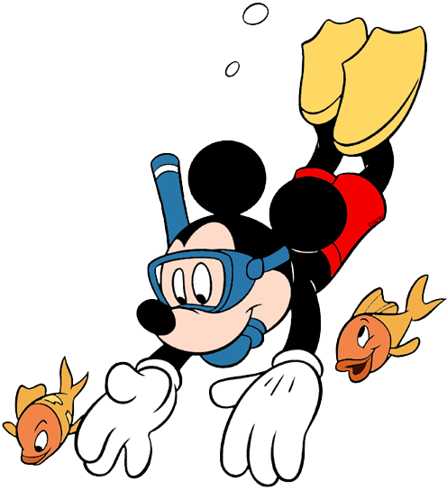 clipart swimming mickey mouse