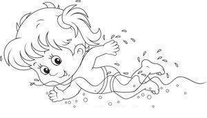 clipart swimming outline