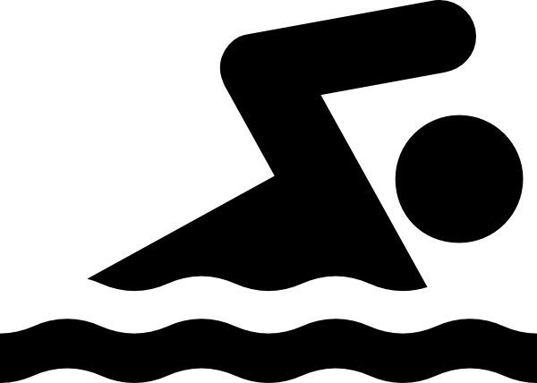 swimmer clipart black and white