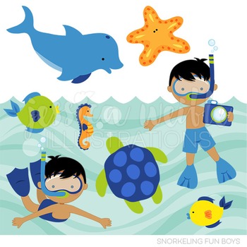 clipart swimming snorkeling