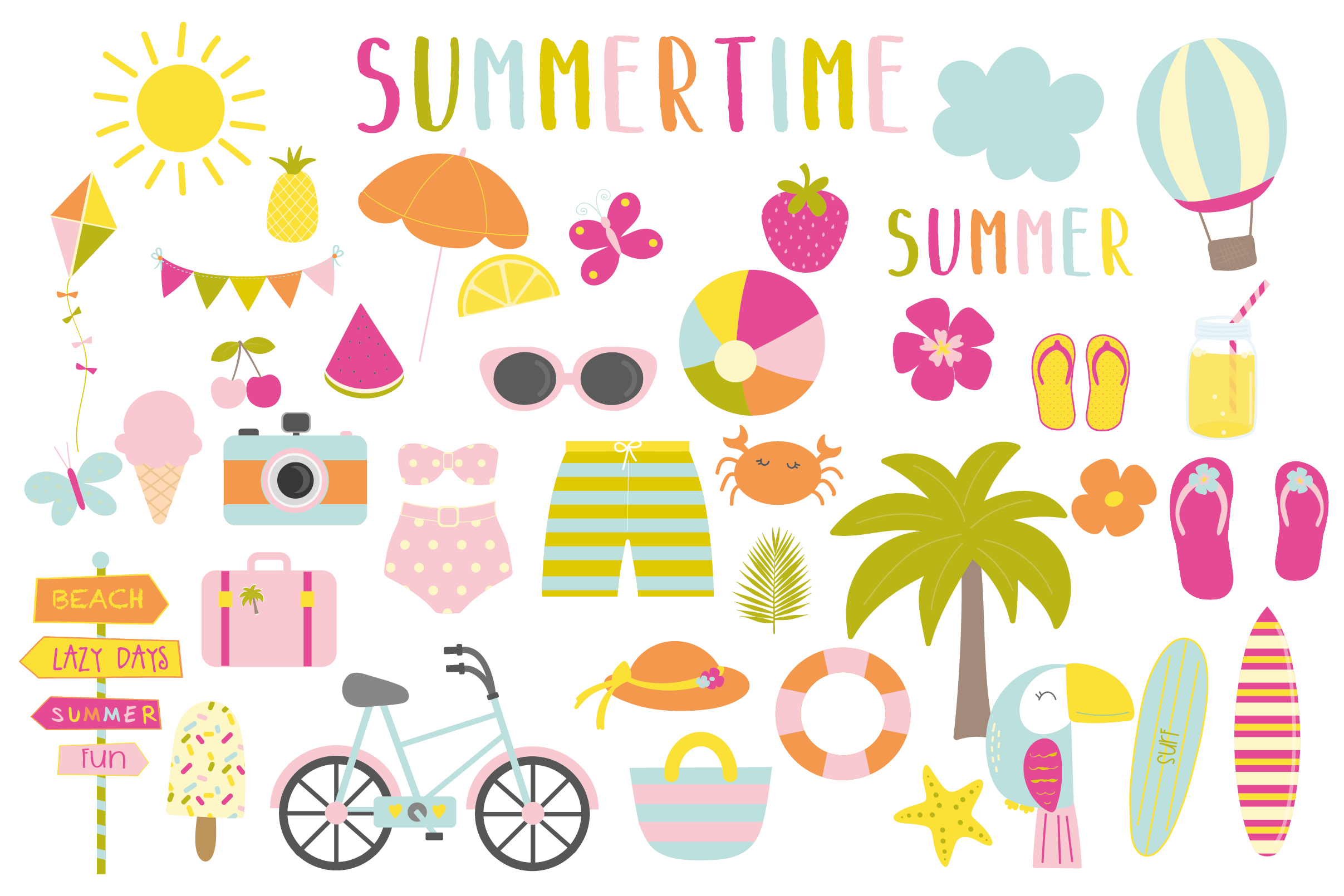 Summer time beaches clip. Clipart swimming summertime
