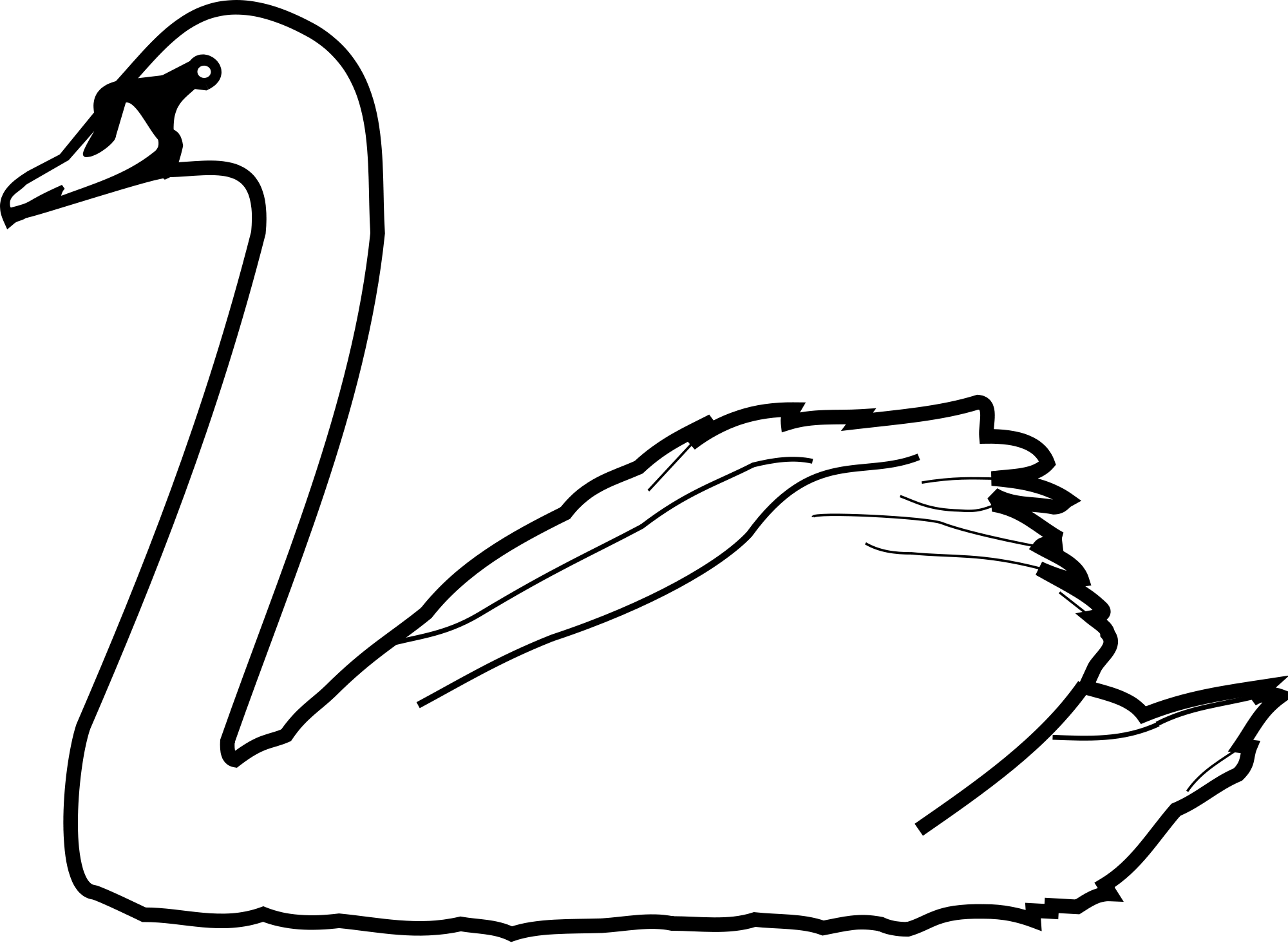 clipart swimming swan
