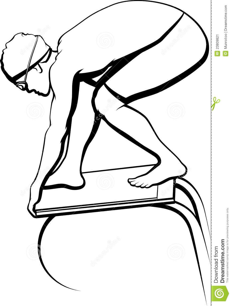 Swimmer clipart olympic diver. Swimming black and white