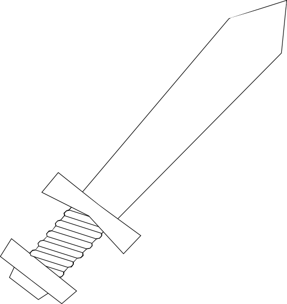 sword clipart black and white