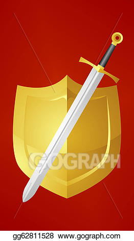 Sword clipart sward. Stock illustration shield and
