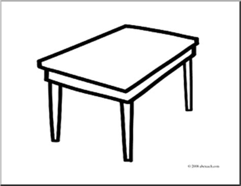 clipart table black and white