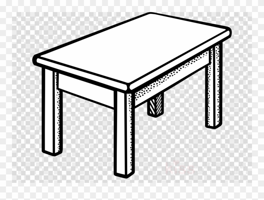 clipart table black and white