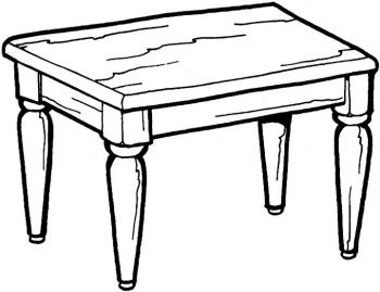 clipart table coloring page