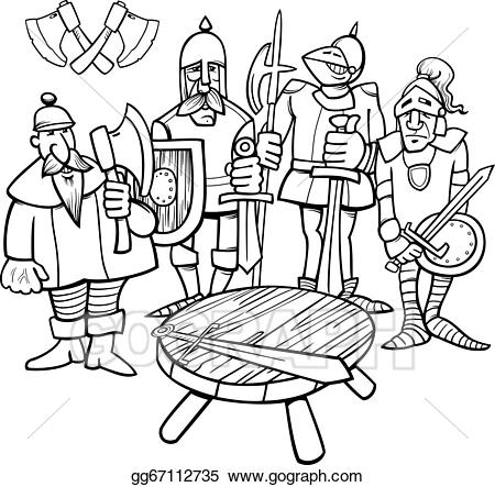 Eps illustration knights of. Knight clipart the round table