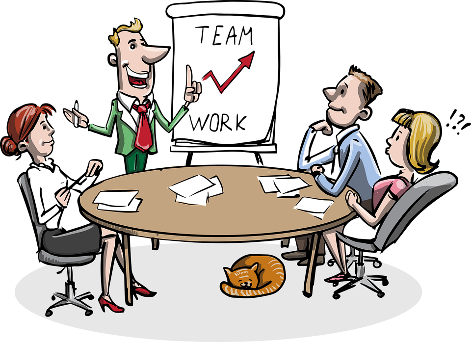 The importance of team. Conversation clipart group work