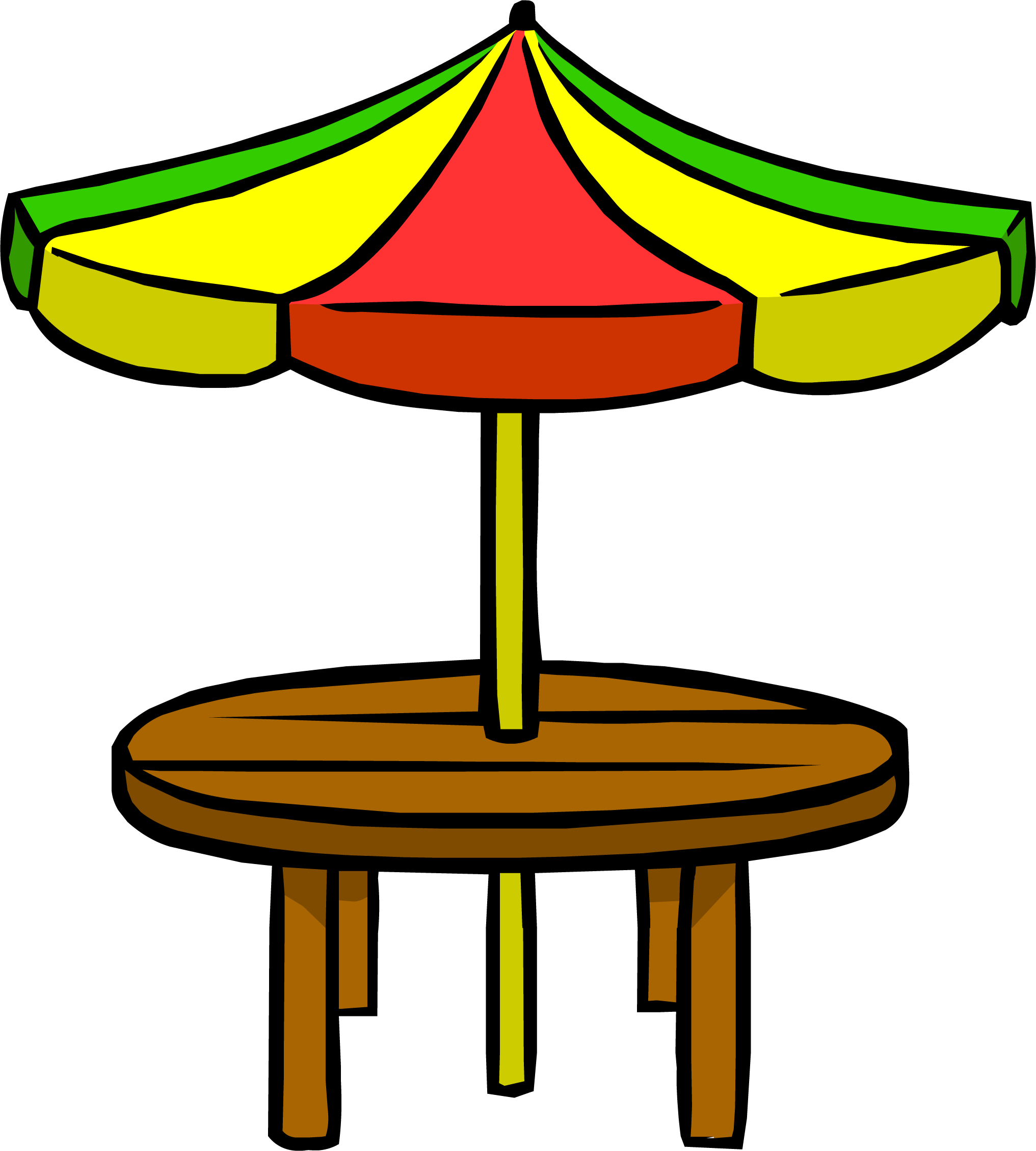 clipart table yellow table