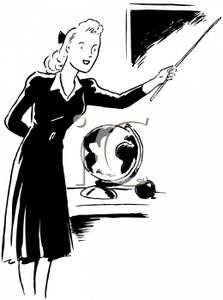 Vintage teachers kindergarten . Retro clipart teacher