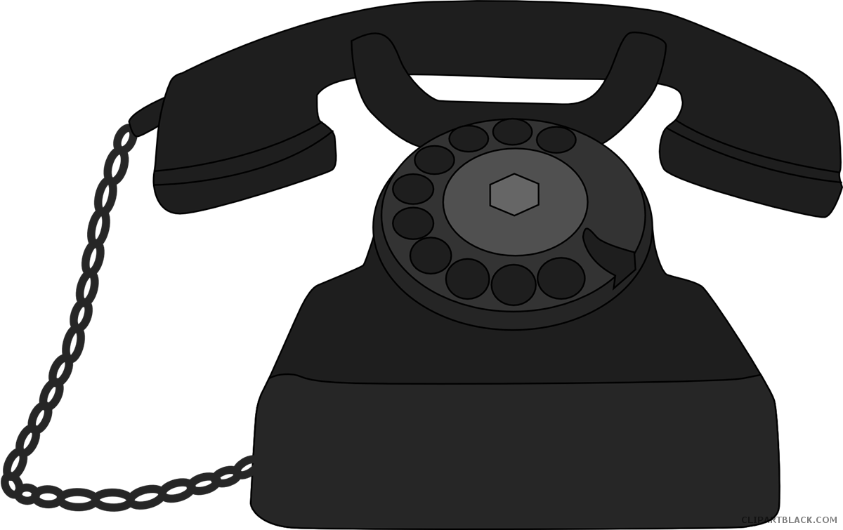 clipart telephone black and white