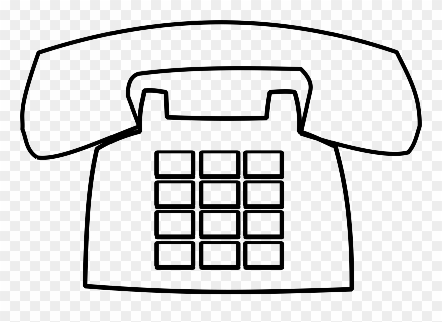 clipart telephone black and white