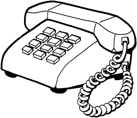 telephone clipart colouring
