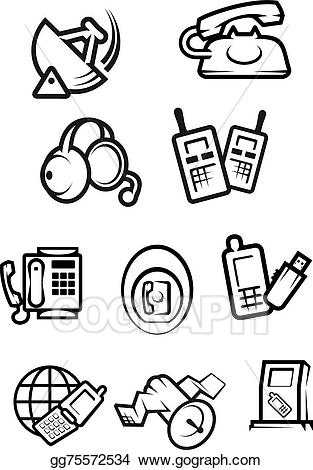 Vector art communication for. Technology clipart in home