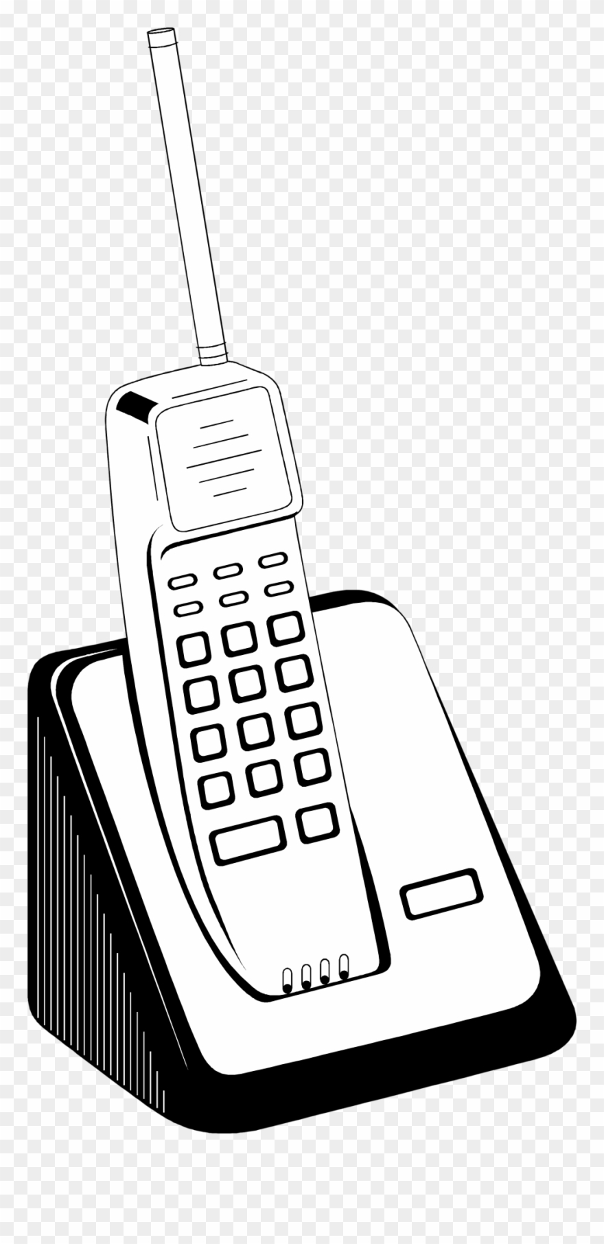 Clip art black and. Clipart telephone cordless telephone