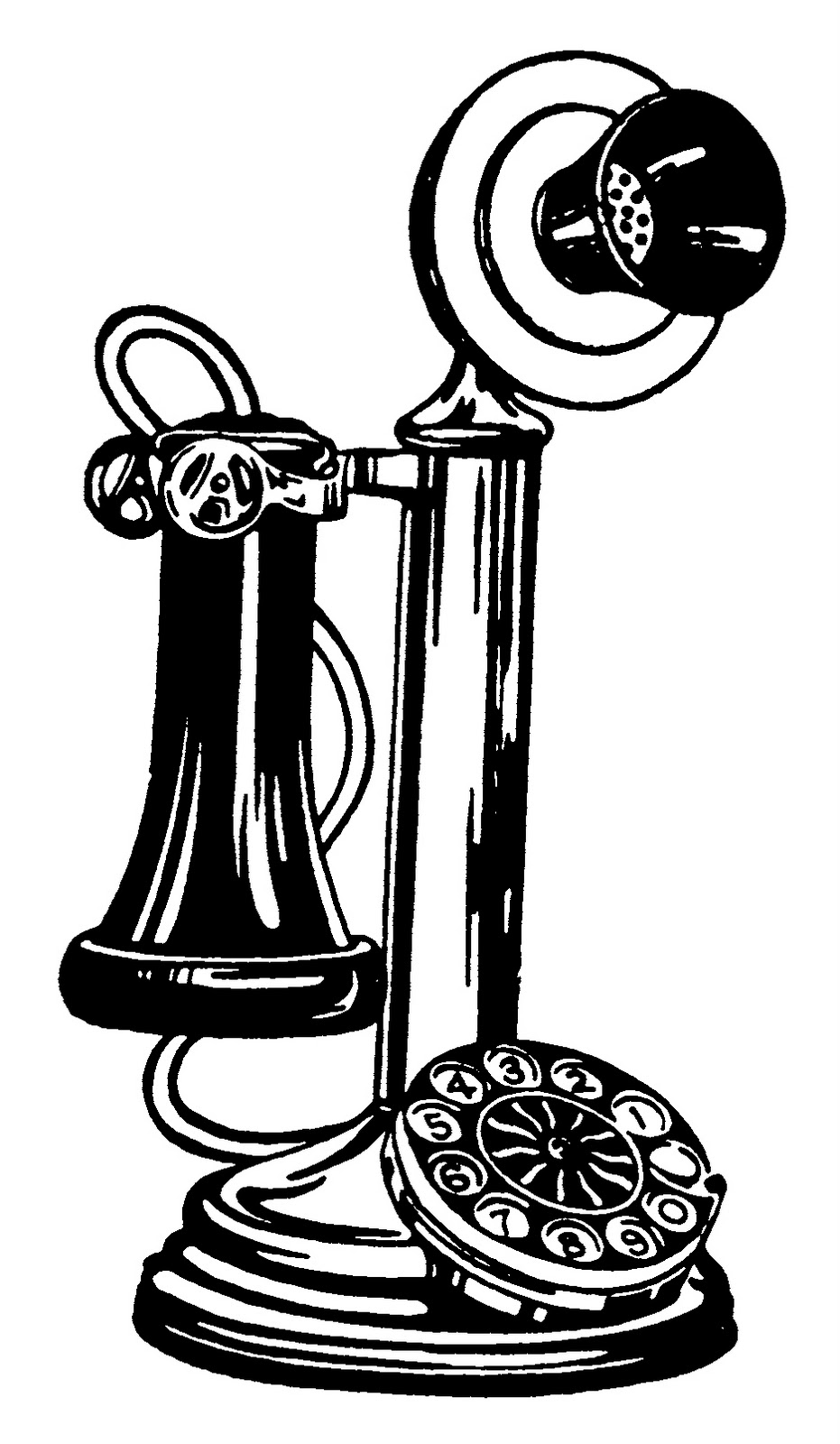 Free black and white. Telephone clipart vintage telephone