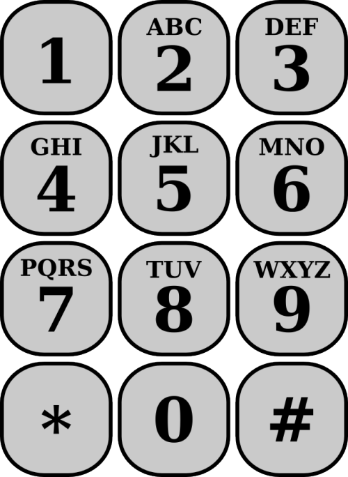 number clipart phone