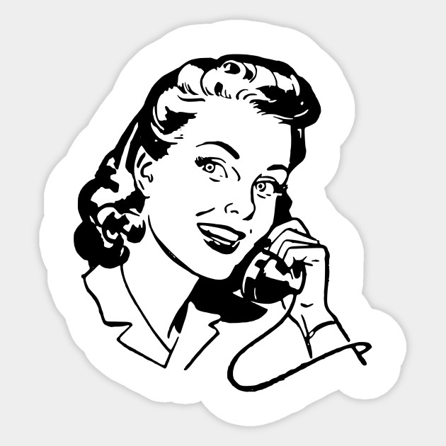 clipart telephone woman phone