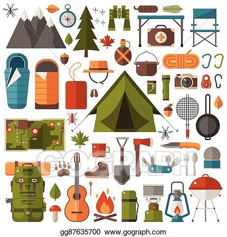 Clipart tent camping item. Vector art and hiking