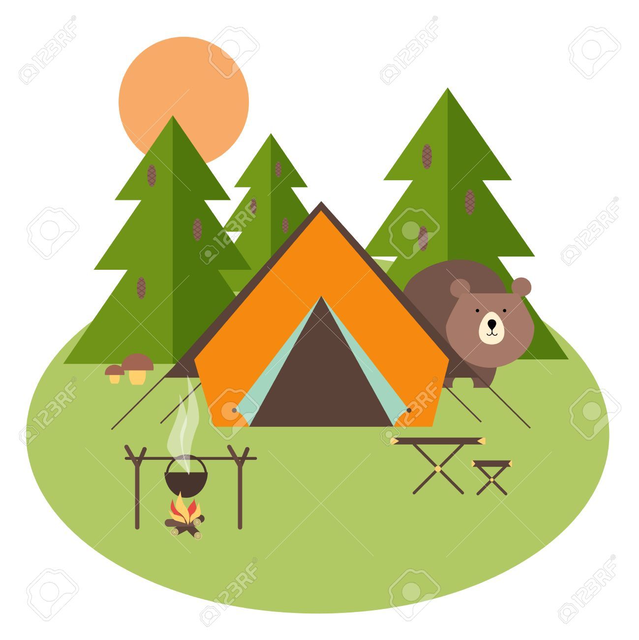 clipart tent camping theme