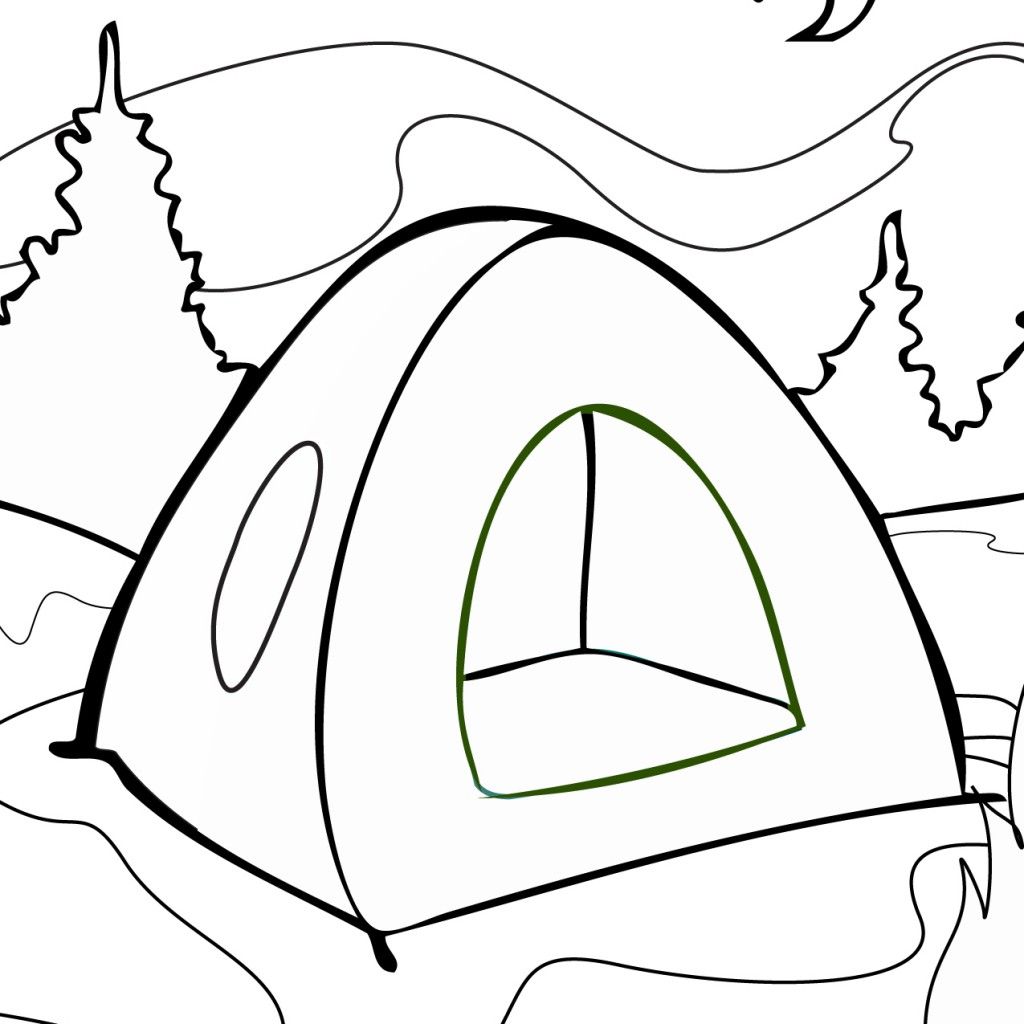 Clipart Tent Coloring Page Clipart Tent Coloring Page Transparent FREE