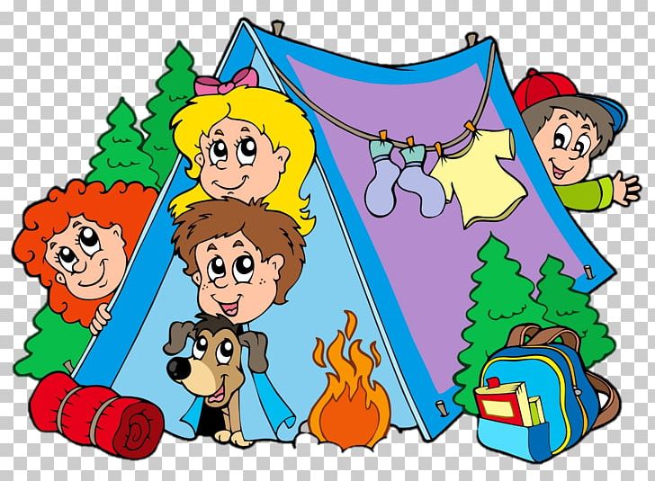 clipart tent family camp