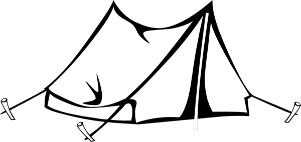 clipart tent line art