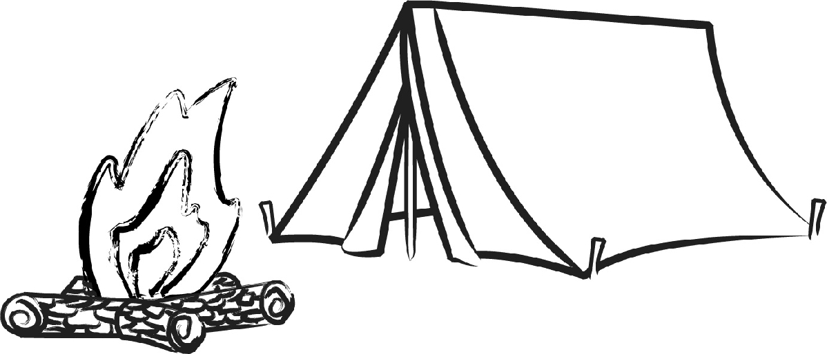 clipart tent line art