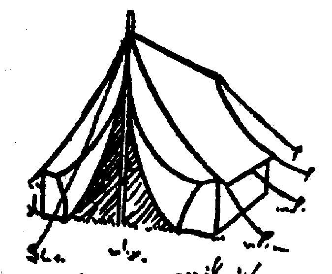 clipart tent line drawing