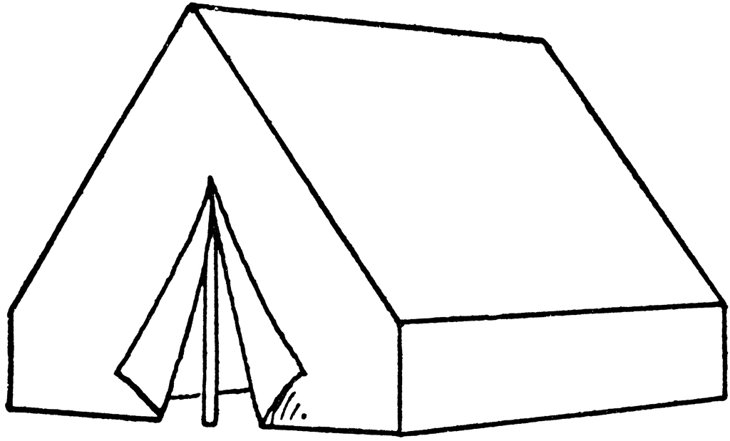 clipart tent outline